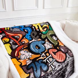 Pătură cu blăniță GRAFITTI 150 x 200 cm 1